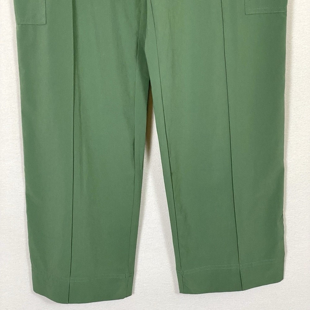 Athleta Sz 10 Vienna Cargo Pants Wide Leg High Rise Pockets Stretch Grunge Green - Picture 7 of 7